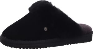 Warmbat Hausschuh Flurry Women Pantoffel Suede Black/Black aus Merino-Schafwolle