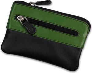 DrachenLeder mini pouzdro na klíče černé zelené kožené pouzdro OPS905G