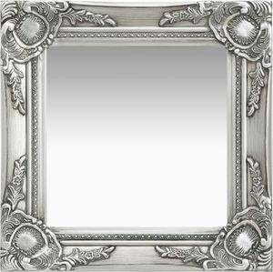 Prolenta Premium - Wandspiegel im Barock-Stil 40x40 cm Silbern