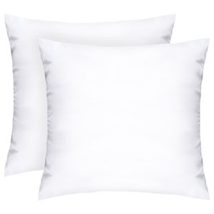 Komfortec Kissen 45x45 cm (2er Set), Kissenfüllung mit Bezug, Kissen für Bett und Sofa, Dekokissen (weiß)