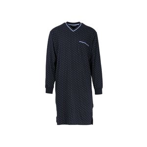 GÖTZBURG Herren Nachthemd - Nightshirt, V-Ausschnitt, Pure Baumwolle Marine XXL
