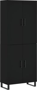 vidaXL Highboard Schwarz 69,5x34x180 cm Holzwerkstoff