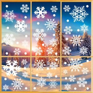 Fensterbilder Weihnachten, 228 Schneeflocken Fenstersticker, Weihnachtsdeko Fenster,FensteraufkleBär PVC Fensterdeko Selbstklebend, für Türen Schaußenster Vitrinen Glasfronten Deko