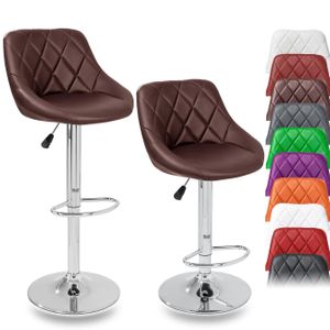 TRESKO Sada 2 barových židlí Hnědá barová židle 360° volně otočná Nastavení výšky sedadla 60-80 cm