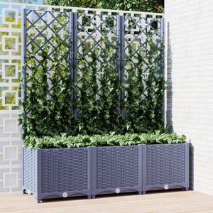 vidaXL Sadzarka z kratką ciemnoszara 120x40x136 cm PP
