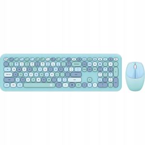 Forever Tastatur und Maus set kabellos Candy blau Bluetooth keyboard + mouse wireless Büroset für Erwachsene und Kinder
