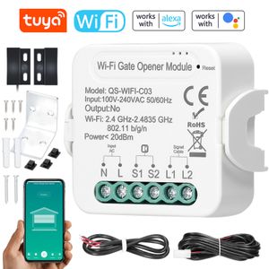 Tuya WiFi-Toroeffner, intelligenter Garagentoroeffner-Controller, Mobiltelefon-Fernsteuerung, APP-Steuerung, kompatibel mit Alexa Google Home fuer Sprachsteuerung