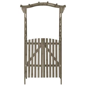 vidaXL Pergola s bránou 116x40x204 cm šedá Masivní jedlové dřevo