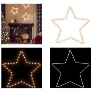 vidaXL LED Silhouette Weihnachtsstern 48 LEDs Warmweiß 56 cm - Weihnachtsdeko - Outdoor Weihnachtsdeko - Weihnachtsdekoration - Outdoor Weihnachtsdekoration