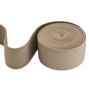 5m Gummiband 50 mm breit  Gummilitze elastisches Band Bekleidungsgummi Farbwahl, Größe:50 mm, Farbe:dunkelbeige