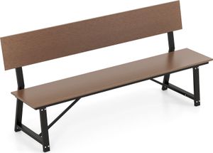 COSTWAY 3-Sitzer Gartenbank wetterfest, Sitzbank bis 500kg belastbar, Allwetter-Parkbank mit Rückenlehne aus HDPE & Metallrahmen, 183x52x85cm COSTWAY 3-Sitzer Gartenbank wetterfest, Sitzbank bis 500kg belastbar, Allwetter-Parkbank mit Rückenlehne aus HDPE & Metallrahmen, 183x52x85cm