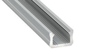 LED Aluminium Profil Leiste Silber | Typ X | Mit Endkappe und Montagehalterung | Schwarz Abdeckung | 1m