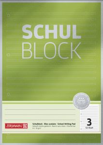 BRUNNEN 1052603 Schulblock Premium A4 Lin.3