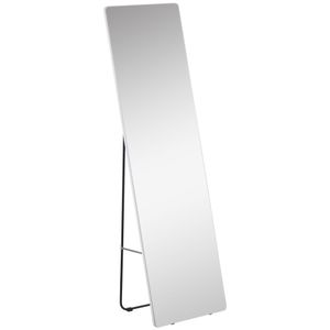 HOMCOM Standspiegel, Ganzkörperspiegel mit Ständer, 45 x 160 cm Wandspiegel, Garderobenspiegel, Ankleidespiegel für Schlafzimmer, Wohnzimmer, Silber
