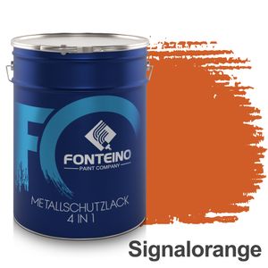 Metallschutzlack 3in1 Metallfarbe Grundierung Rostschutzfarbe Decklack – Orange 2,5L