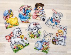 Letistitch Kreuzstich Set "Osterornamente Kit Set von 8", Zählmuster, ca. 11x8cm