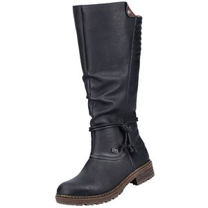 Rieker Damen Stiefel Warmfutter Kordel gesteppter Schaftrand Z4776, Größe:38 EU, Farbe:Schwarz