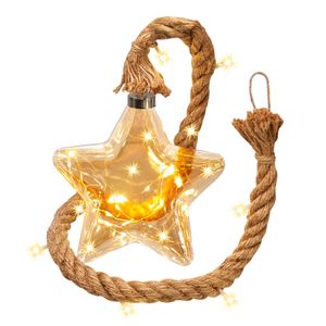 Amarehome Glasfiguren 18 cm LED Stern beleuchtet am Seil