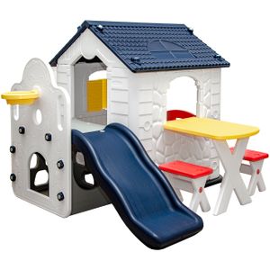 Kinder Spielhaus mit Rutsche - Garten Kinderhaus ab 1 - Indoor Kinderspielhaus