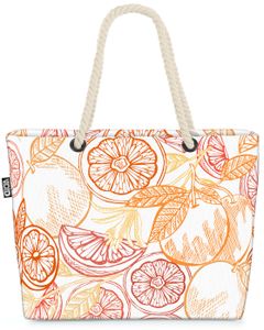 VOID Summer Oranges Strandtasche Shopper 58x38x16cm 23L XXL Einkaufstasche Tasche Reisetasche Beach Bag