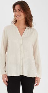 b.young BYFABIANNE Damen Bluse Hemdbluse Langarm mit V-Ausschnitt