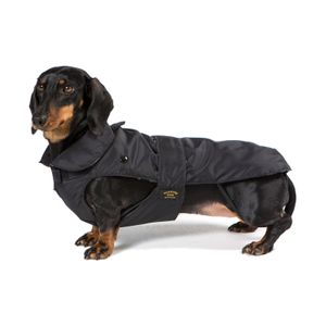 Módny kabát pre psov špeciálne pre jazvečíka - čierny - 43 cm