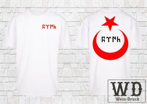 Wessdruck Oversize T-Shirt Turk Ay Yildiz Weiß Rot XL