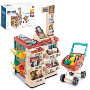 360Home Simuliertes Kinderspielzeug Supermarkt Kasse Rollenspiel Rot【66878】