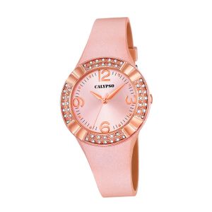 Calypso Kunststoff PUR Damen Uhr K5659/2 Armbanduhr rosa Analogico D2UK5659/2