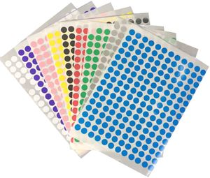 Punktaufkleber 10mm Klebepunkte Bunt Runde Punkt Aufkleber Klein Farbcodierung Etiketten 10 Farben, 20 Blätter