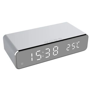digitálne hodiny 3 v 1 USB, budík pre hlboký spánok s bezdrôtovou nabíjačkou a zobrazením teploty - WICLOCK