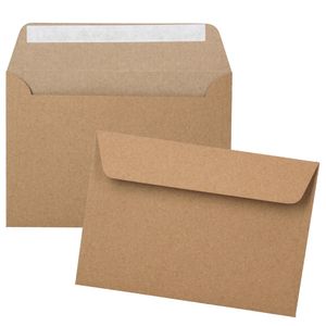 Briefumschläge Recycling Kraftpapier - DIN C6 - 100 Stück - selbsklebender Verschluss, Kuverts ohne Fenster