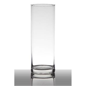 Dekoglas, Vase ZYLINDER H. 24cm D. 9cm klar transparent rund Glas Hakbijl