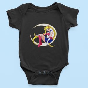 Bio Baumwolle Babystrampler für Sailor Moon Prinzessin vom Mond (Größe 3-6)