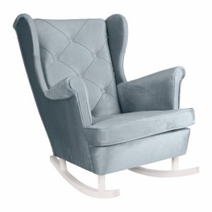 Schaulkestuhl Wohnzimmer Ohrensessel Samt Loungesessel Fernsehsessel Relaxsessel Wohnzimmersessel Couchsessel Armsessel, 102 x 81 x 95 cm, Hell Blau