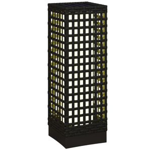 Outsunny lampy solarne rattanowe z czujnikiem światła, ładowalna lampa solarna LED IP44 wodoodporna, lampa zewnętrzna latarnia solarna do ogrodu balkonu dziedzińca, 15,5 x 15,5 x 46 cm, czarna