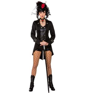 Gothic Kostüm Jacke Kurzmantel Vivian für Damen, Größe:34 / 36