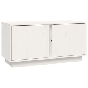 vidaXL TV-Schrank Weiß 80x35x40,5 cm Massivholz Kiefer