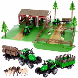 ISO 11465 Farma na zostavenie s kovovým traktorom a zvieratkami 102 dielikov