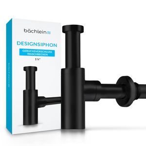 Bächlein Design Siphon Universal für Waschbecken & Waschtisch - Schwarz