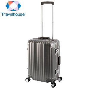Travelhouse - London - Handgepäck Koffer Trolley S grau - Alu-Polycarbonat - Hartschalenkoffer