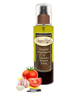 Sprühflasche Salatdressing 0,26L Olivenöl Knoblauch & Tomaten Balsam Essig - Spezialität in  für unterwegs / Büro / Camping