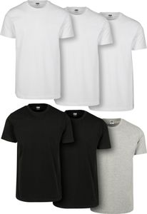 Urban Classics TB2684C | Basic Tee 6-Pack Herren T-Shirt - Farbe: wht/wht/wht/blk/blk/gry - Größe: 4XL