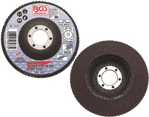 BGS 3973 Fächer-Schleif-Scheibe, Ø 115 mm, Körnung 60