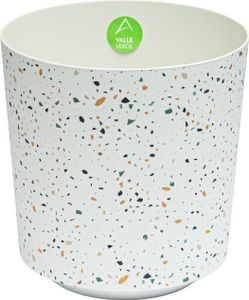 Blumentopf Kräutertopf Pflanzentopf für Zuhause Balkon Terrasse Garten Modernes Design Kunststoff Ø 25,4 cm Terazzo