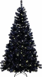 Royal Christmas® Künstlicher Weihnachtsbaum Schwarz 150 cm | inklusive LED-Beleuchtung