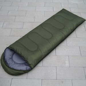 Outdoor Umschlag Schlafsack Camping Ultraleichter Schlafsack mit Kappe, Armeegrün