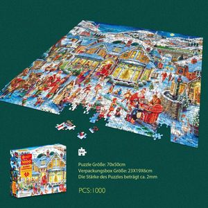Puzzle 1000 Teile Puzzle Weihnachtsmann für Erwachsene 70 x 50 cm Puzzle für Erwachsene Klassisches Puzzle Weihnachten 1000 Teile Weihnachtspuzzle für Erwachsene (F)