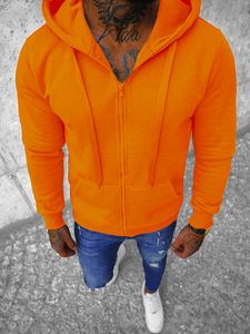 Ozonee Sweatshirt mit Reißverschluss für Männer Tricia orange M