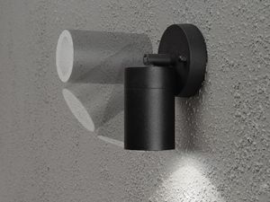 LED Außenwandleuchte Downlight schwenkbar, Fassadenbeleuchtung Aluminium Schwarz